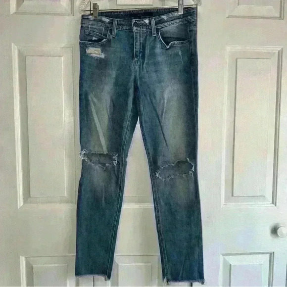 Joe's Jeans Skinny Ankle Distressed Denim Jeans Kathryn Wash Size 28 - Picture 1 of 6